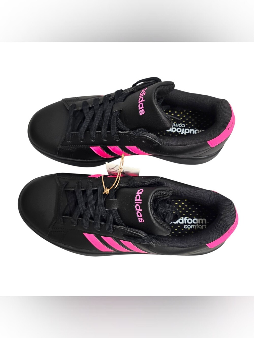 Adidas Grand Court 2.0 Women’s 7.5 Black Pink JS1757 New With Tags - Picture 7 of 12
